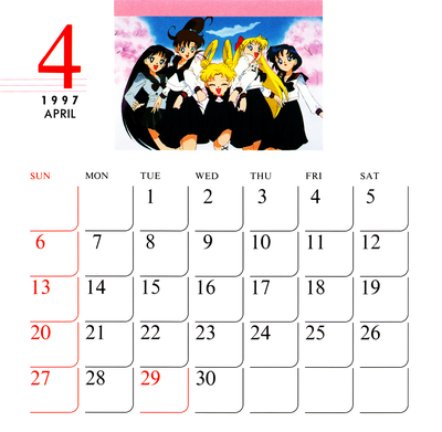 Inner Senshi
Sailor Moon Sailor Stars
1997 Desktop Calendar
