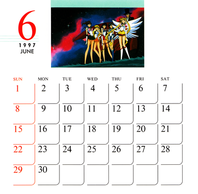 Inner Senshi & Tuxedo Kamen
Sailor Moon Sailor Stars
1997 Desktop Calendar
