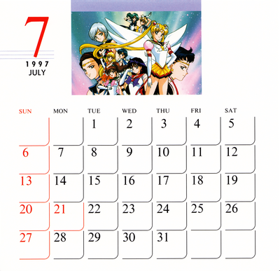 Sailor Stars
Sailor Moon Sailor Stars
1997 Desktop Calendar
