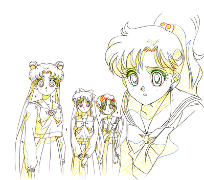 Usagi, Minako, Ami, Makoto
Sailor Moon Sailor Stars
Douga Book
03640487-05
