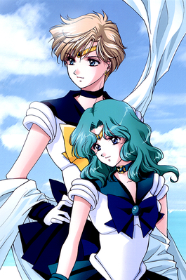 Sailor Uranus & Neptune
"Bleu de Ciel"
Limited Edition Postcard
Mario Yamada - 2007
